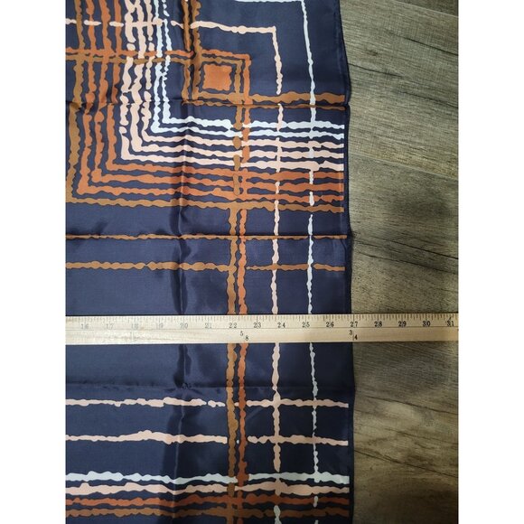 VTG Scarf Acetate Eastman 27" 1970s Geometric Abstract Japan Water Repellent - Picture 6 of 7